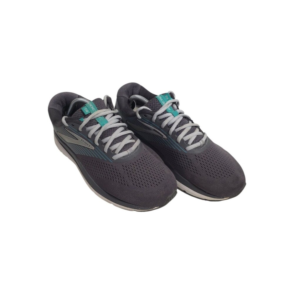 Brooks Womens Running Shoes Gray Teal Athletic Sneakers Cushioned Size 10